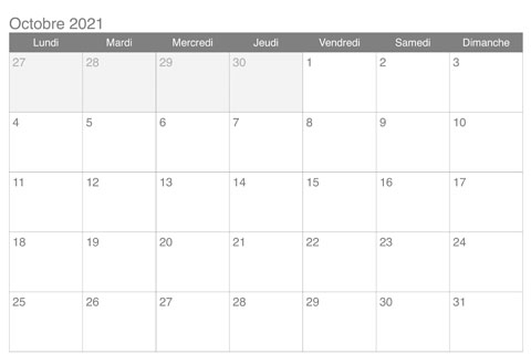 Dates des vacances de la Toussaint